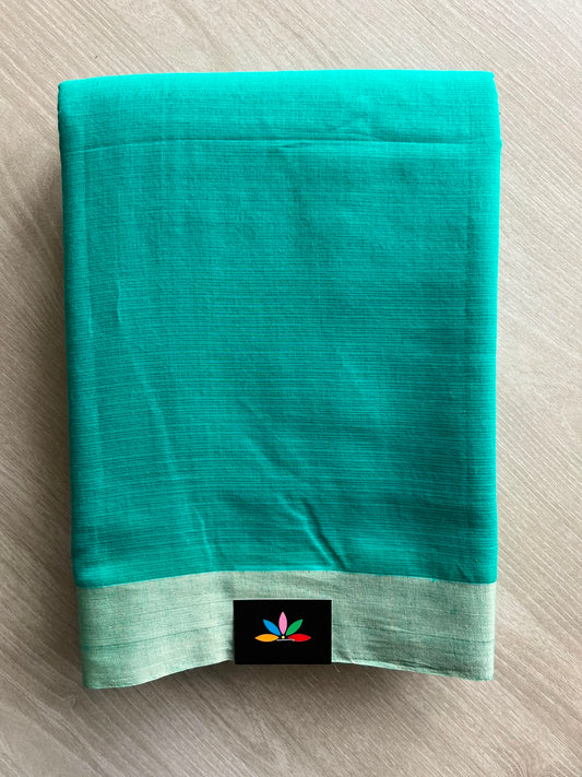 Turquoise Shade Ghicha Pallu Kota Checks Saree with Tussar Border -32835-32836