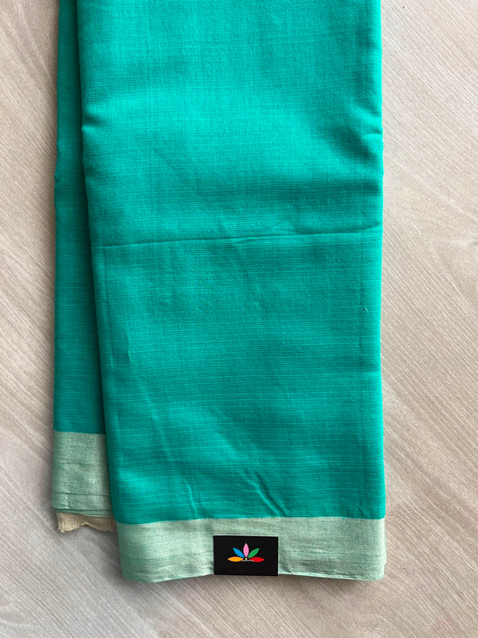 Turquoise Shade Ghicha Pallu Kota Checks Saree with Tussar Border -32835-32836