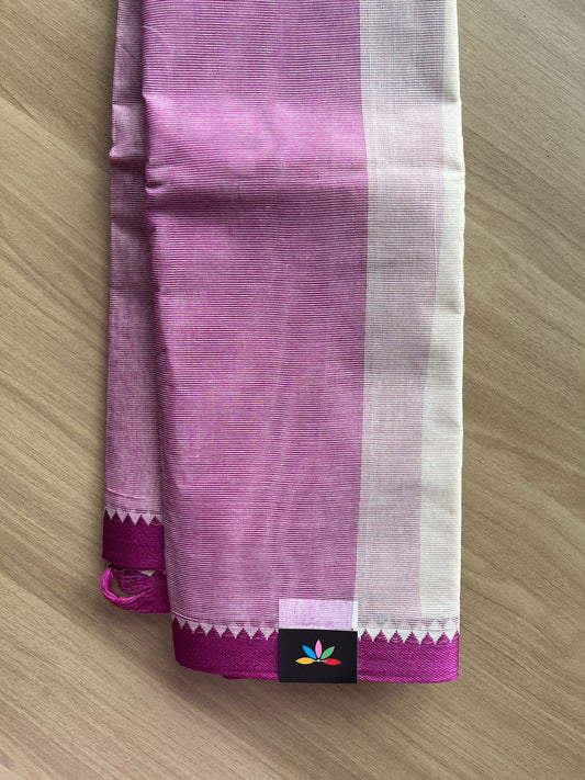 Simple Cotton Saree with Contrast Border (Without blouse) -23110
