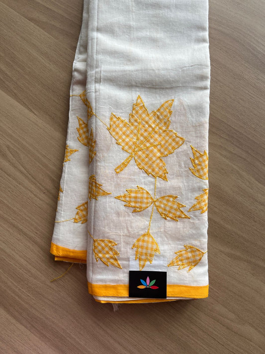 Appliqué work Bengal Cotton Saree - 23166 -23168