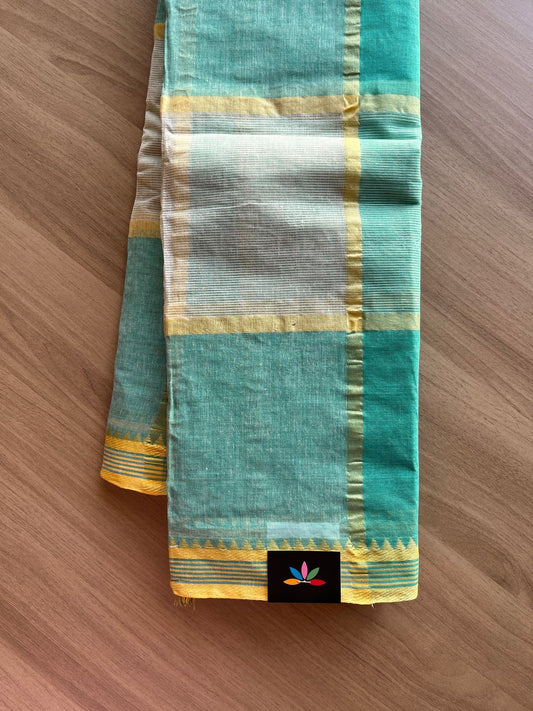 Simple Checked Cotton Starched Saree (Without blouse)- 23174- 23177