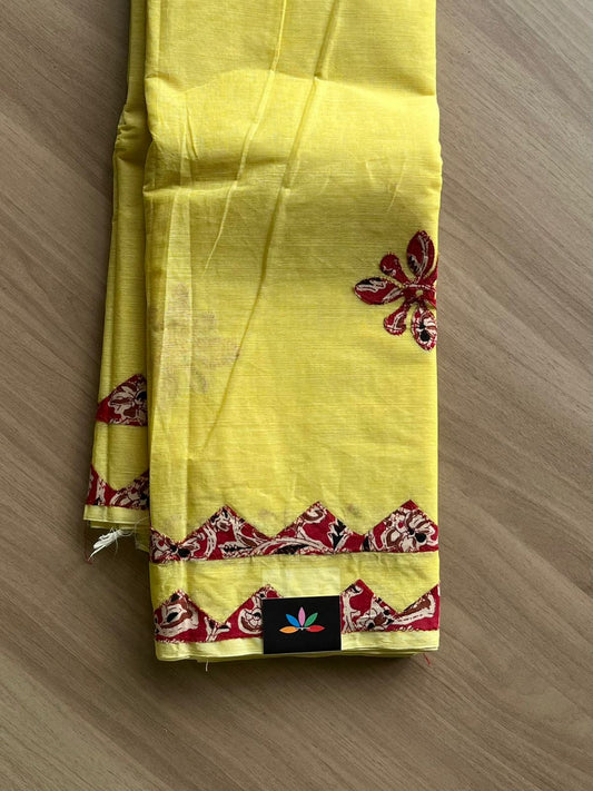 Appliqué work Bengal Cotton Starched Saree (Without blouse) -22888