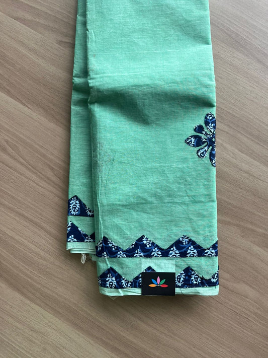 Appliqué work Bengal Cotton Starched Saree (Without blouse) -22890