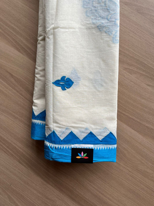 Appliqué work Bengal Cotton Saree (Without blouse) -22974