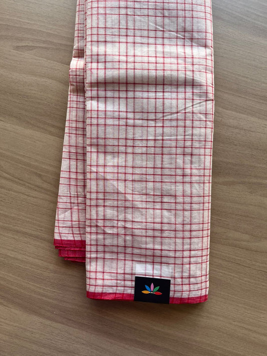 Simple Stripped Cotton Saree (Without blouse) - 23157-23158