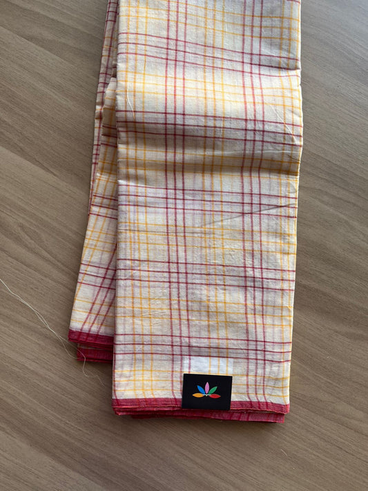 Simple Stripped Cotton Saree (Without blouse) - 23161-23162