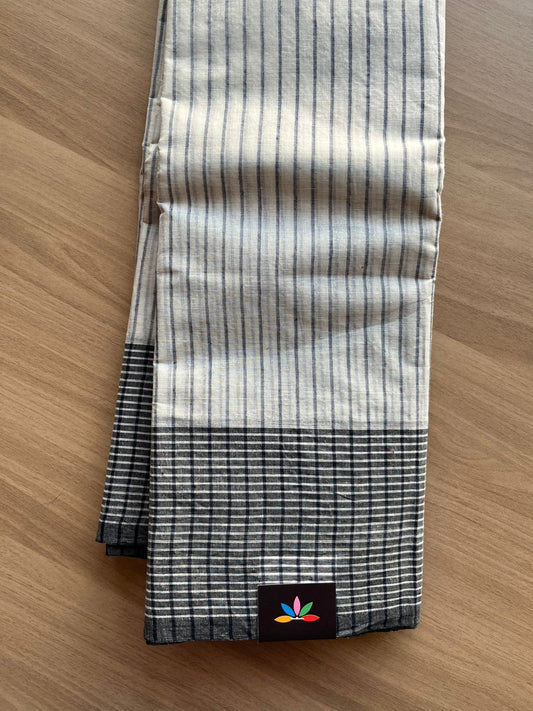 Stripped Cotton Saree (Without blouse) - 23195-23196