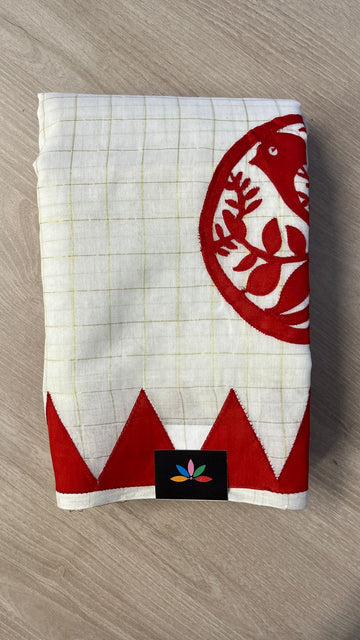 Appliqué work Bengal Cotton Saree (Without blouse) -26004-26006