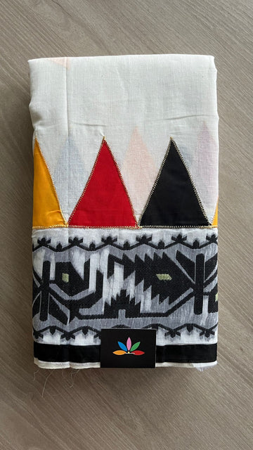 Appliqué work Bengal Cotton Saree (Without blouse) -25927