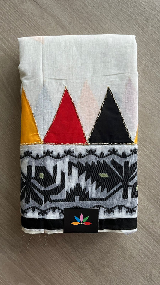 Appliqué work Bengal Cotton Saree (Without blouse) -25927