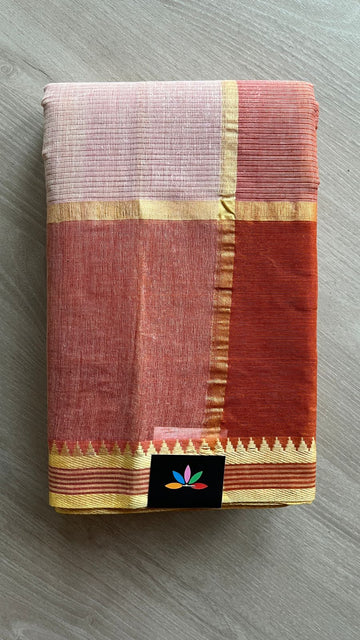 Simple Checked Cotton Starched Saree (Without blouse)- 25932-25933