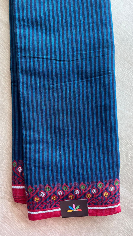 Simple Stripped Cotton Saree -25980