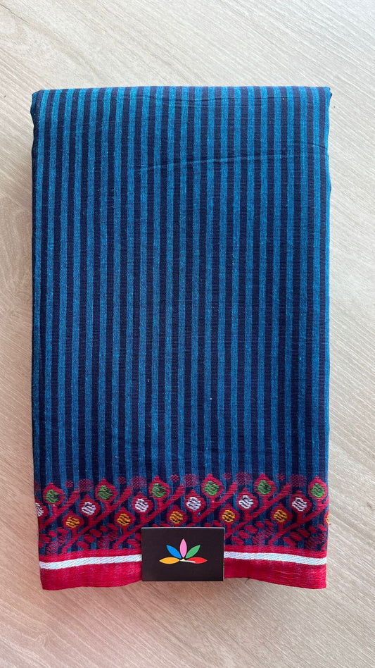 Simple Stripped Cotton Saree -25980