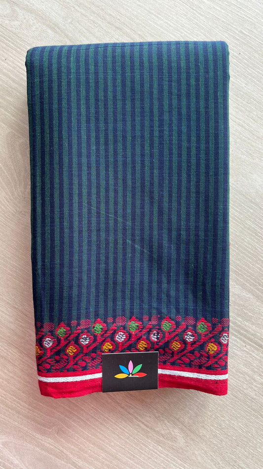 Simple Stripped Cotton Saree -25981