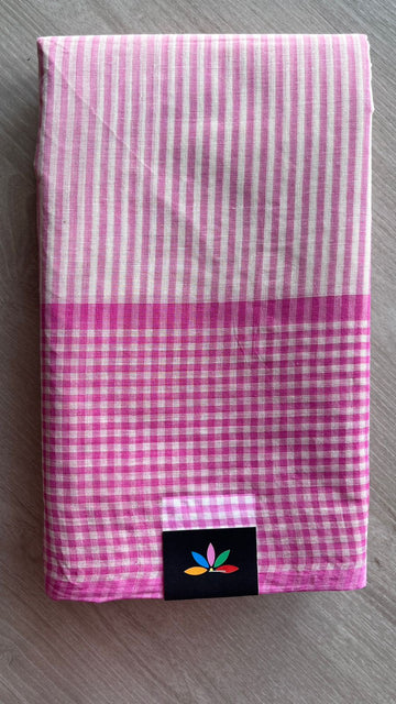 Simple Stripped Cotton Saree (Without blouse) - 25958-25961