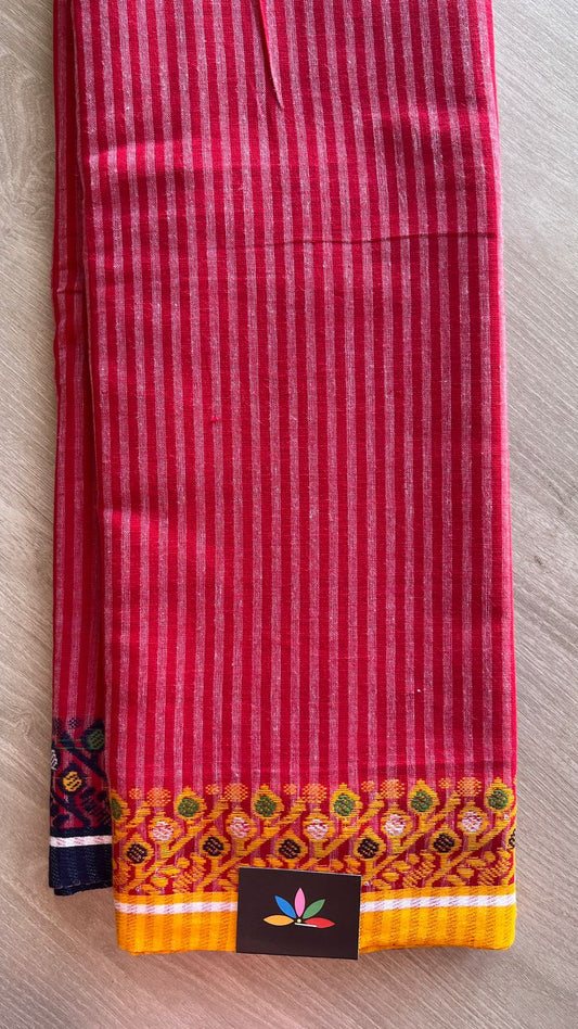 Simple Stripped Cotton Saree -25982