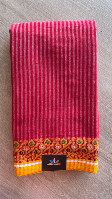 Simple Stripped Cotton Saree -25982