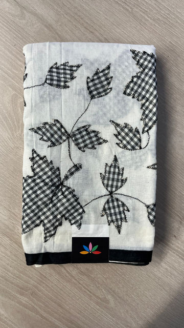 Appliqué work Bengal Cotton Saree - 25987-25988