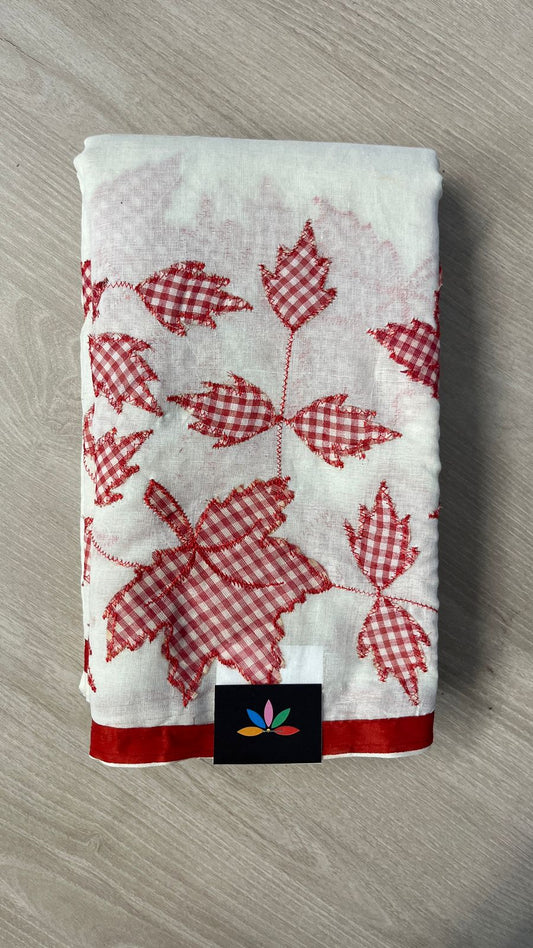 Appliqué work Bengal Cotton Saree - 25989-25990