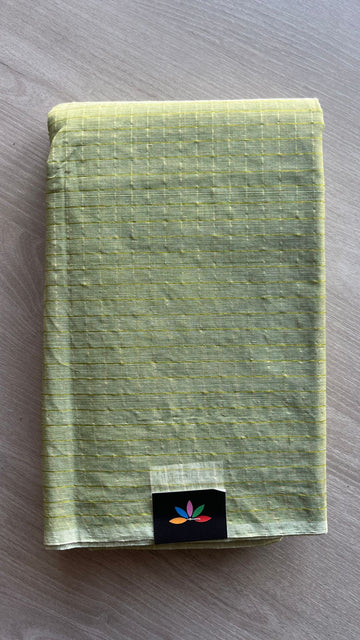 Simple Zari Checks Cotton Starched Saree (Without blouse) -26007