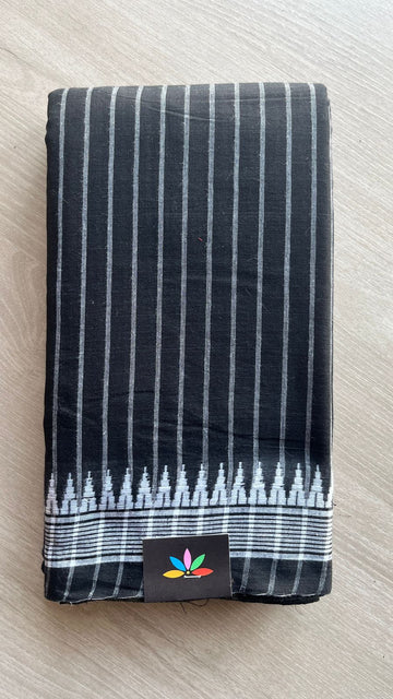 Simple Stripped Cotton Saree -26009