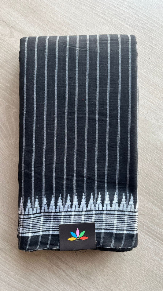 Simple Stripped Cotton Saree -26009