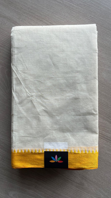 Contrast Border Plain Cotton Saree (Without blouse) -26055