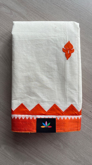 Appliqué work Bengal Cotton Saree (Without blouse) -26101