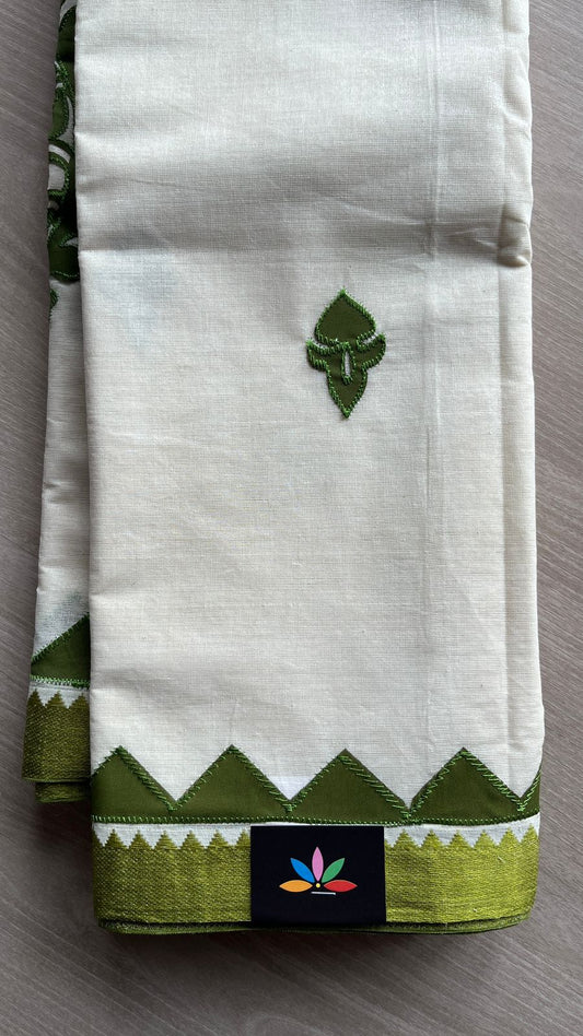 Appliqué work Bengal Cotton Saree (Without blouse) -26102