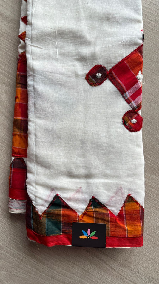 Appliqué work Bengal Cotton Saree (Without blouse) -26103