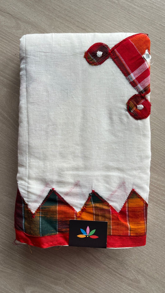 Appliqué work Bengal Cotton Saree (Without blouse) -26103