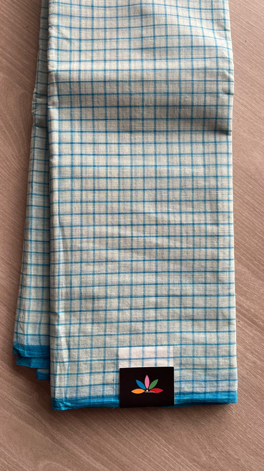 Simple Checked Handloom Cotton Saree (Without blouse) -26112-26113