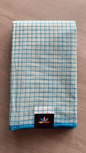 Simple Checked Handloom Cotton Saree (Without blouse) -26112-26113