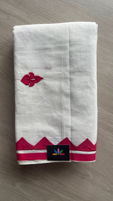 Appliqué work Bengal Cotton Saree (Without blouse) -26129