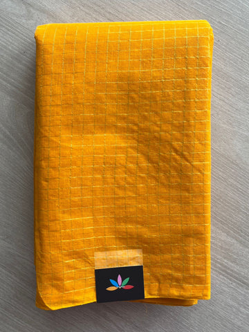 Orange Peel Shade Simple Zari Checks Cotton Starched Saree (Without blouse) - 30852-30853