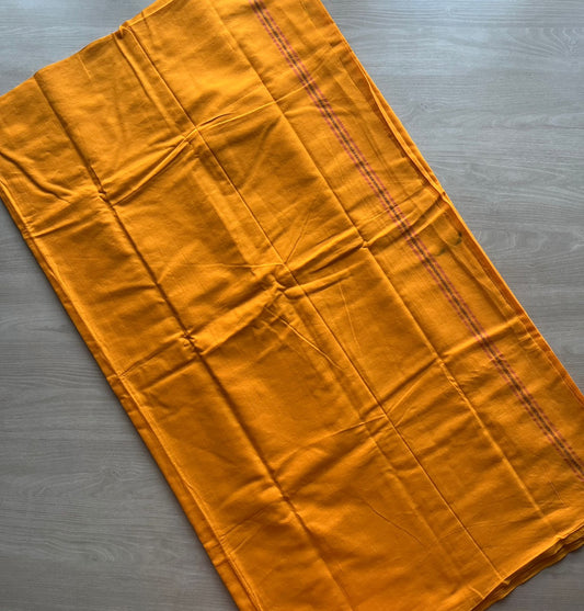 Mustard Yellow Solid Weave Bengal Soft Cotton Saree (Without blouse) -30912-30913