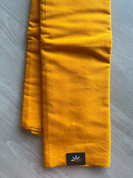 Mustard Yellow Solid Weave Bengal Soft Cotton Saree (Without blouse) -30912-30913