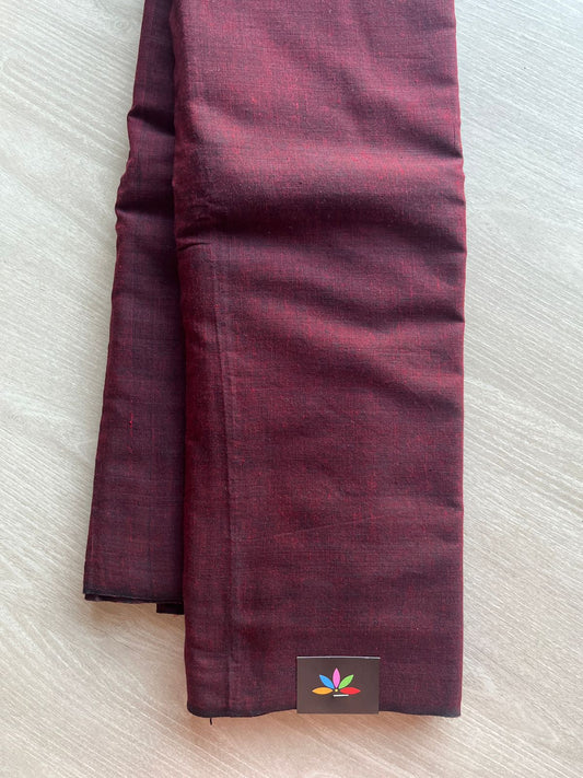 Double Tone (Maroon/Black) Solid Weave Bengal Soft Cotton Saree (Without blouse) -30928-30929