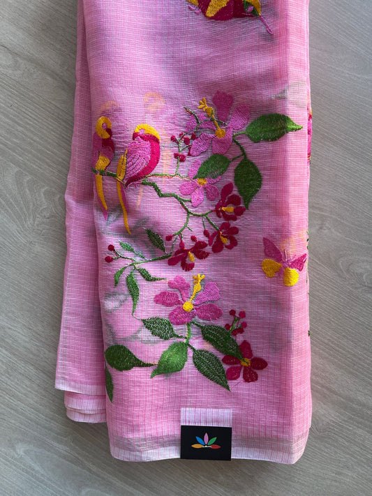 Persian Pink All Over Embroidered Kota Saree - 30970