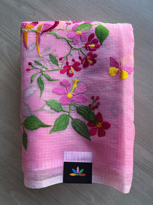 Persian Pink All Over Embroidered Kota Saree - 30970