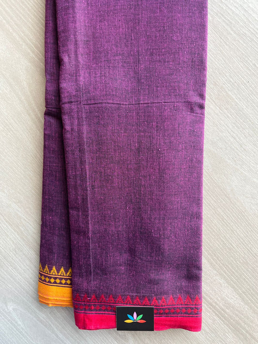 Double Tone (Purple/Black) Handloom Bengal Soft Cotton Saree (Without blouse) -31093-31094