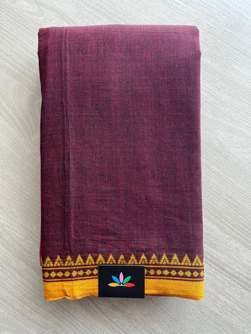 Double Tone (Maroon/Black) Handloom Bengal Soft Cotton Saree (Without blouse) -31096