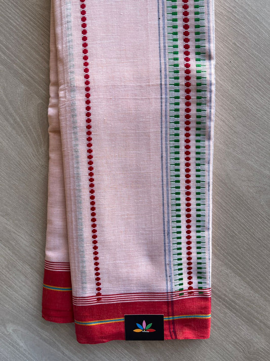 Baby Pink Handloom Bengal Soft Cotton Saree (Without blouse) -31104