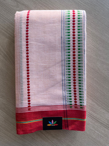 Baby Pink Handloom Bengal Soft Cotton Saree (Without blouse) -31104