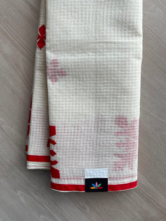 Appliqué work Kota Checks Saree (Without blouse) - 34034-34035