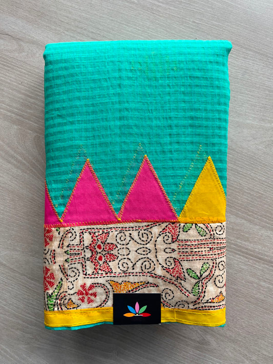 Appliqué work Kota Checks Saree (Without blouse) - 34047