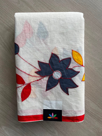 Appliqué work Bengal Cotton Saree (Without blouse) - 34053