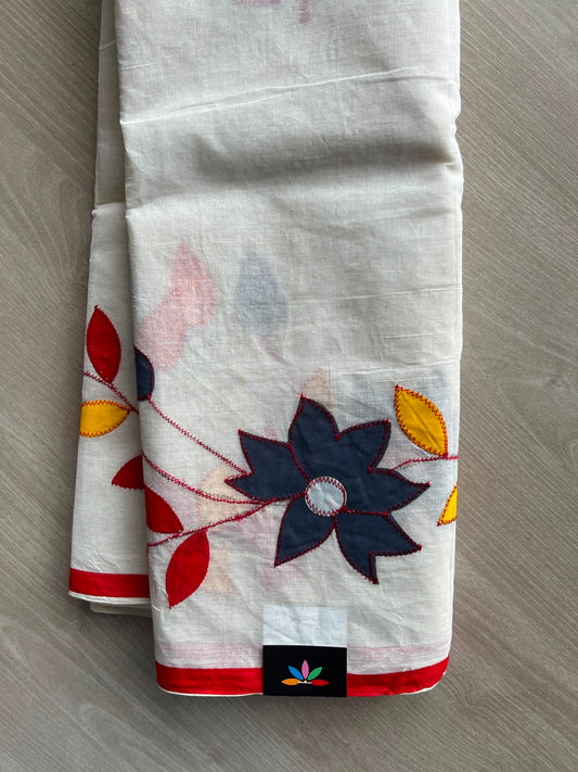 Appliqué work Bengal Cotton Saree (Without blouse) - 34053