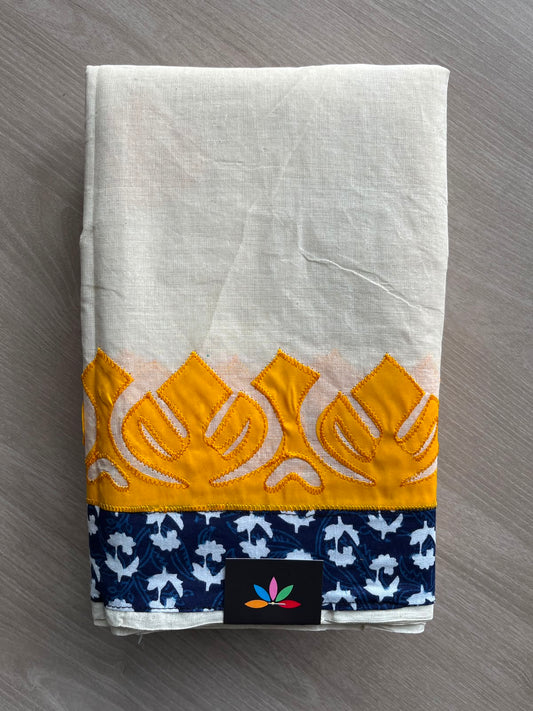 Appliqué work Bengal Cotton Saree (Without blouse) - 34067