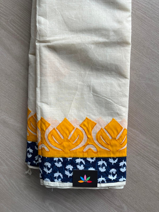 Appliqué work Bengal Cotton Saree (Without blouse) - 34067